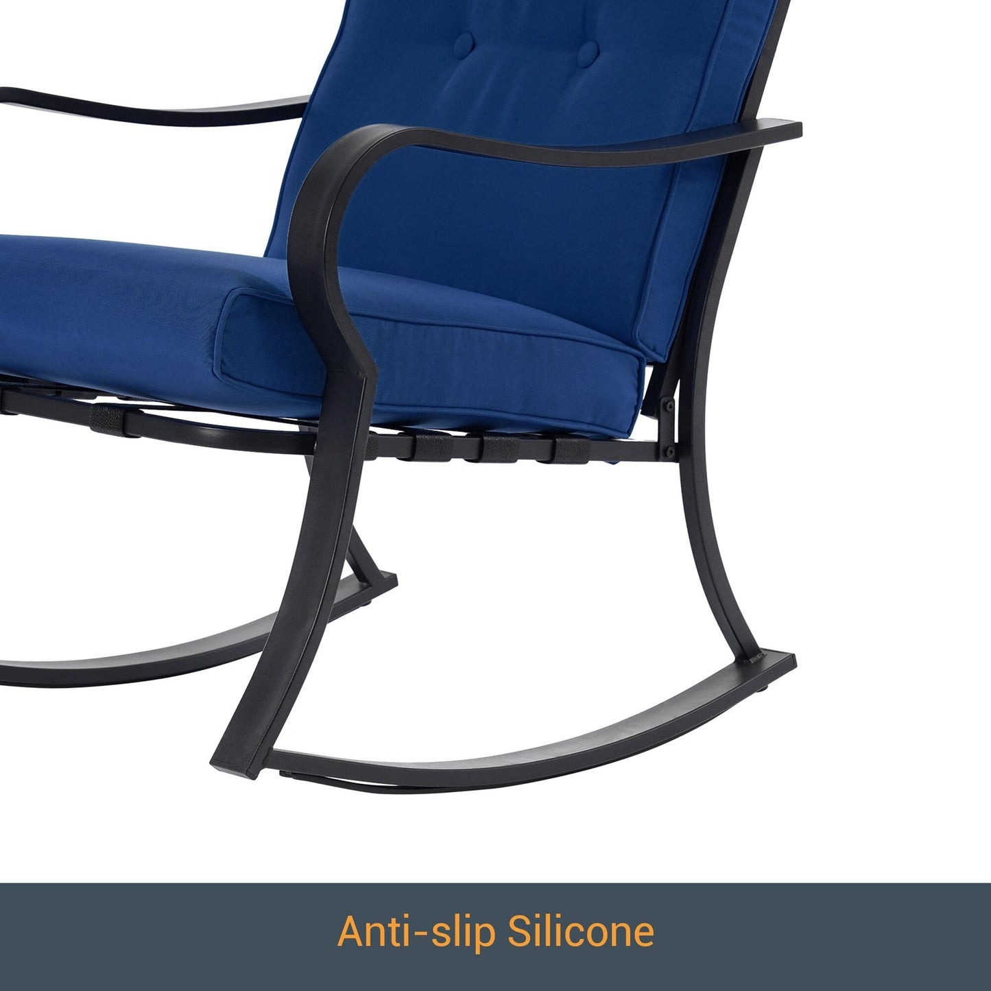 Set da bistrot per patio con sedia a dondolo da esterno Bonosuki da 3 pezzi con tavolino laterale