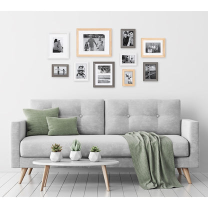 Kate and Laurel Bordeaux set di 10 cornici da parete in legno