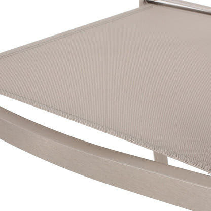 Boris Outdoor Modern, set da pranzo in alluminio da 4 posti con piano in finto legno di Christopher Knight Home