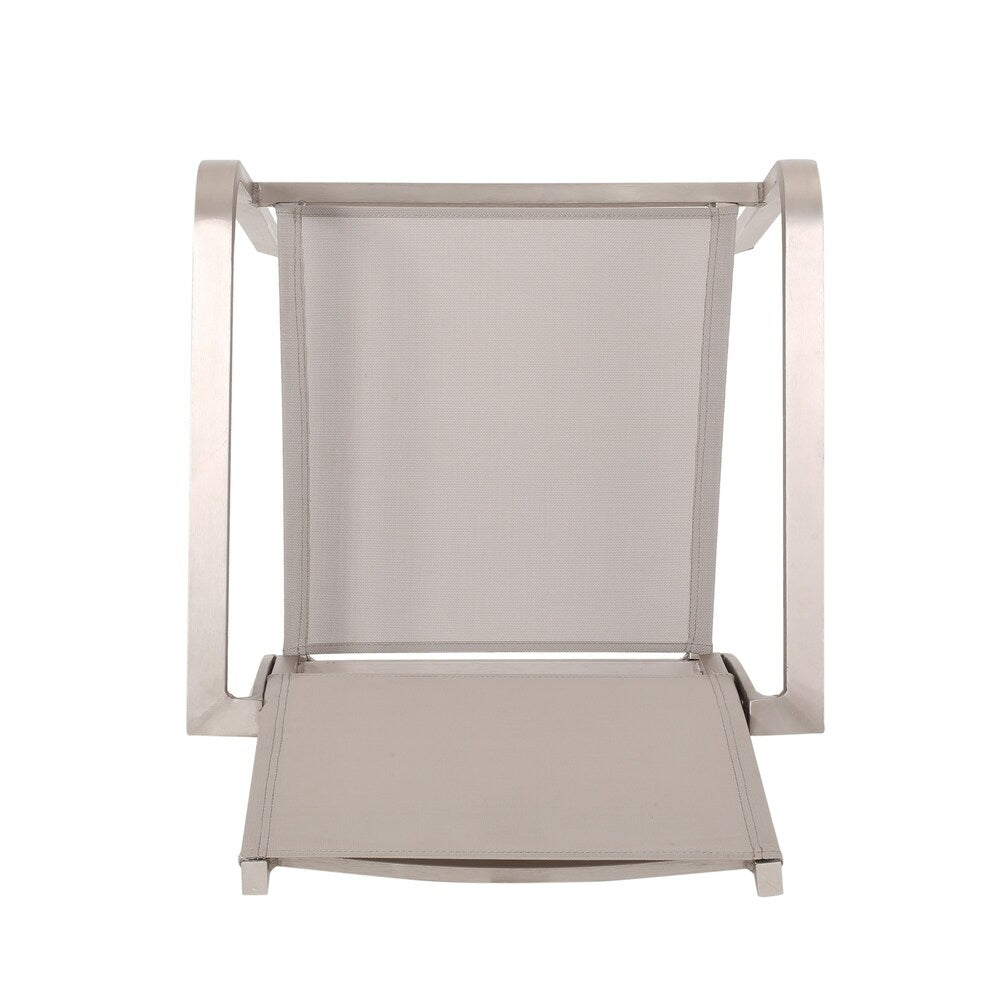 Boris Outdoor Modern, set da pranzo in alluminio da 4 posti con piano in finto legno di Christopher Knight Home