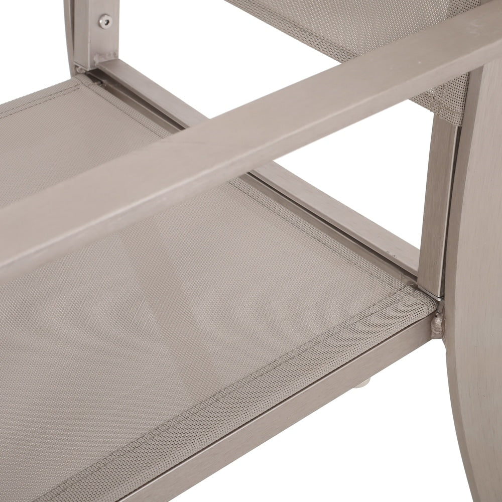 Boris Outdoor Modern, set da pranzo in alluminio da 4 posti con piano in finto legno di Christopher Knight Home