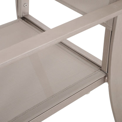 Boris Outdoor Modern, set da pranzo in alluminio da 4 posti con piano in finto legno di Christopher Knight Home