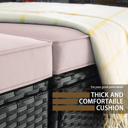 Set di mobili da esterno Bossin da 5 pezzi, divano da patio, set da conversazione in vimini per esterni e interni con tavolo