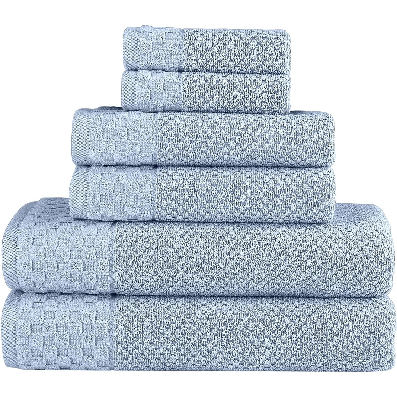 Collezione Boston Towel, lussuosi e morbidi asciugamani in cotone turco, 2 grandi asciugamani da bagno, 2 salviette e 2 asciugamani per le mani (set da 6)