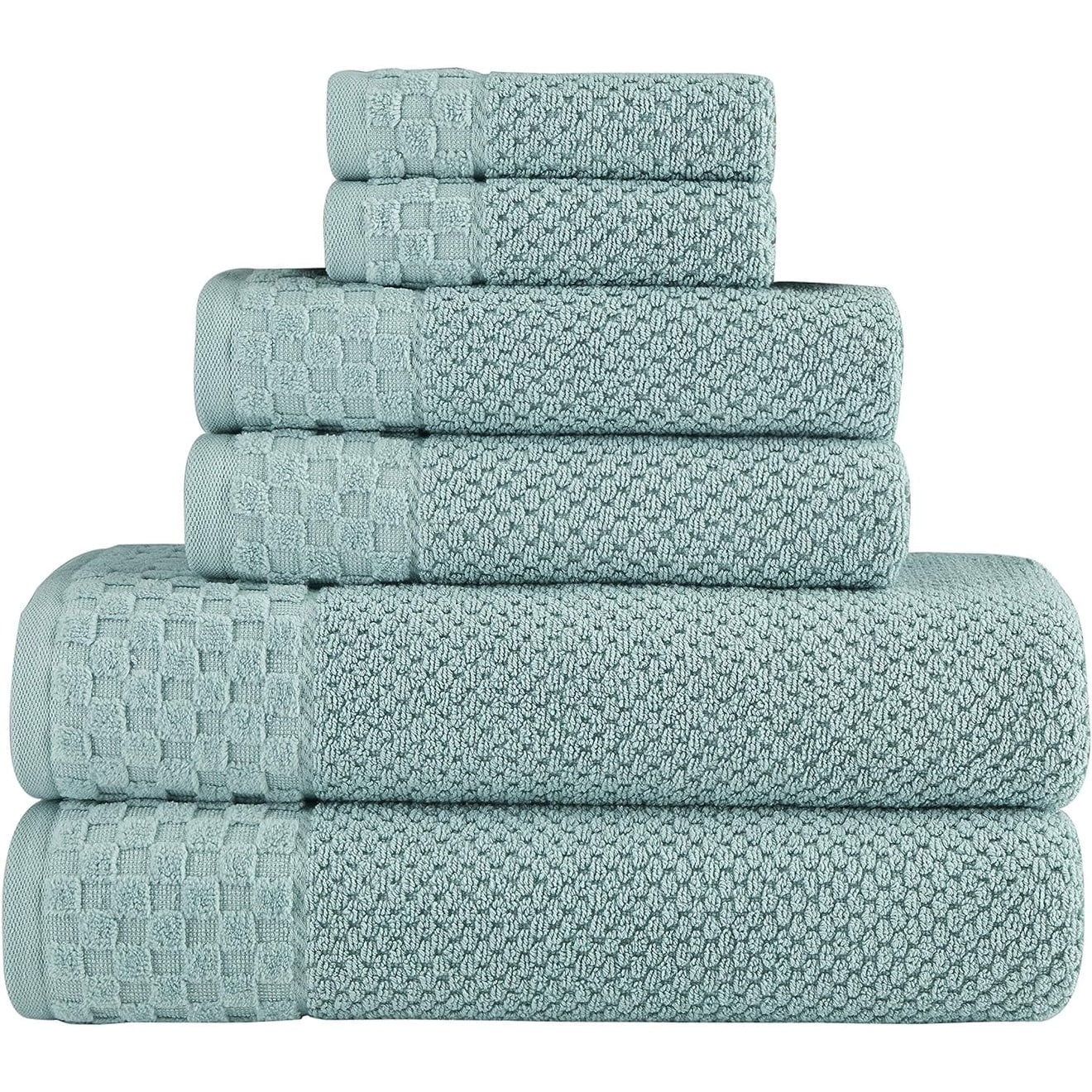 Collezione Boston Towel, lussuosi e morbidi asciugamani in cotone turco, 2 grandi asciugamani da bagno, 2 salviette e 2 asciugamani per le mani (set da 6)