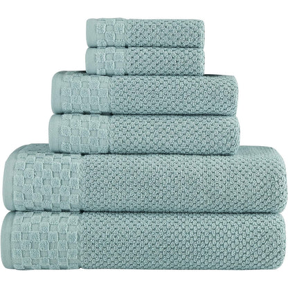 Collezione Boston Towel, lussuosi e morbidi asciugamani in cotone turco, 2 grandi asciugamani da bagno, 2 salviette e 2 asciugamani per le mani (set da 6)