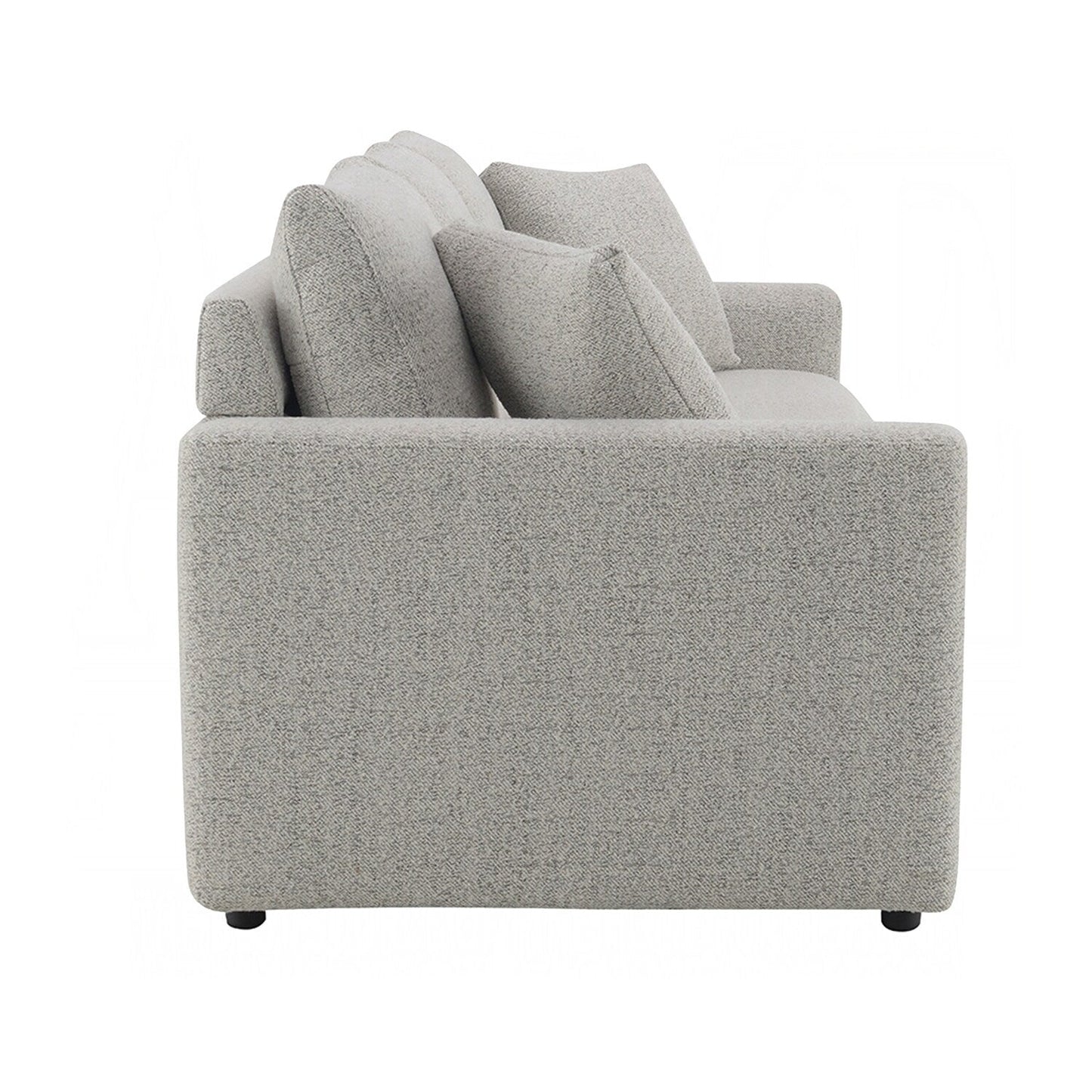 Divano imbottito in tessuto bouclé con letto estraibile, colore grigio