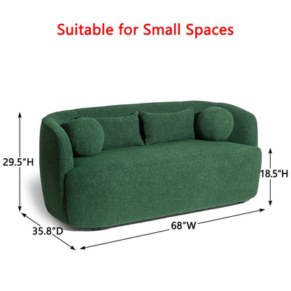 Divano a due posti imbottito in tessuto Boucle KINWELL con cuscini