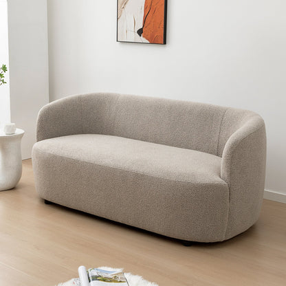 Divano a due posti imbottito in tessuto Boucle KINWELL con cuscini