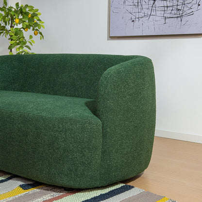 Divano a due posti imbottito in tessuto Boucle KINWELL con cuscini