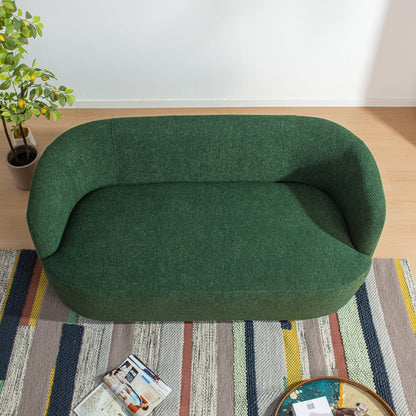 Divano a due posti imbottito in tessuto Boucle KINWELL con cuscini