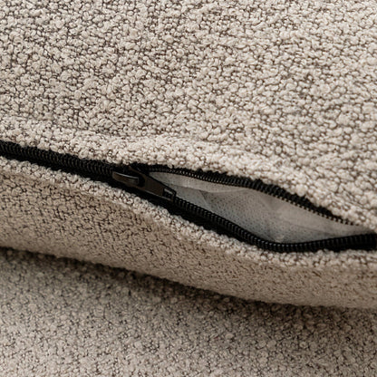 Divano a due posti imbottito in tessuto Boucle KINWELL con cuscini