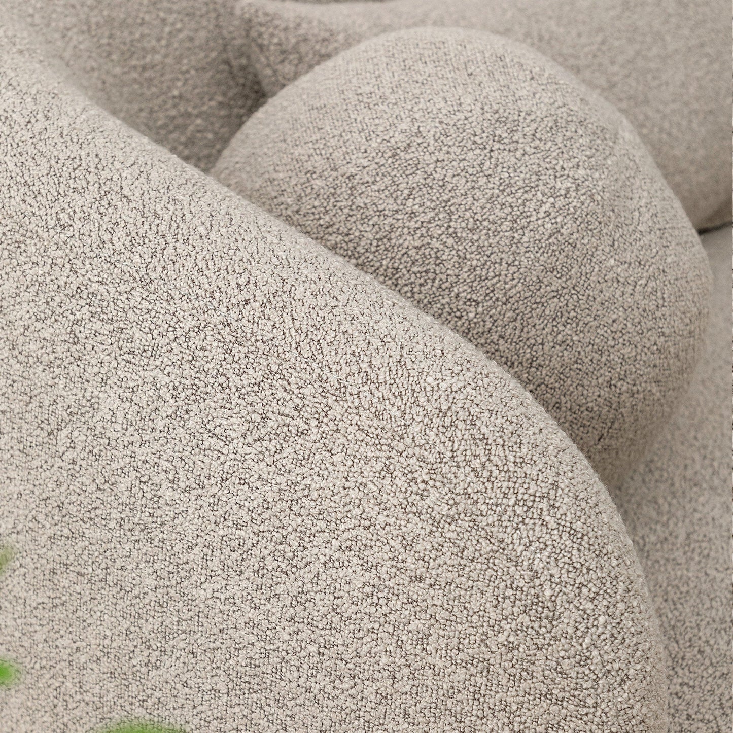 Divano a due posti imbottito in tessuto Boucle KINWELL con cuscini