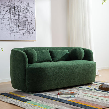 Divano a due posti imbottito in tessuto Boucle KINWELL con cuscini