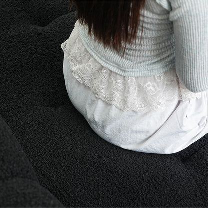 Divano moderno senza cornice con rivestimento in boucle