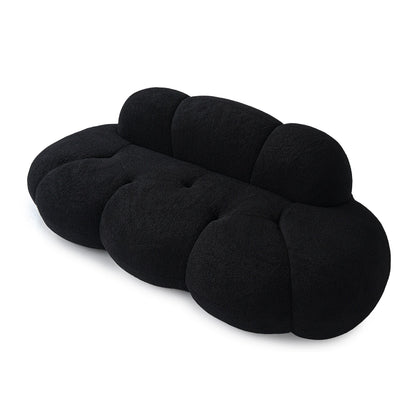 Divano moderno senza cornice con rivestimento in boucle