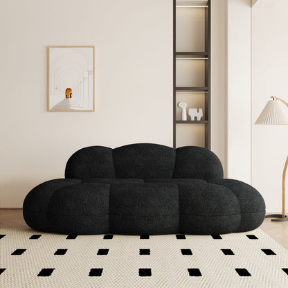 Divano moderno senza cornice con rivestimento in boucle