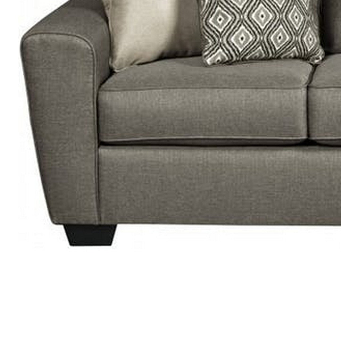 Divano Bowen, poliestere marrone, 4 cuscini decorativi, 87 pollici