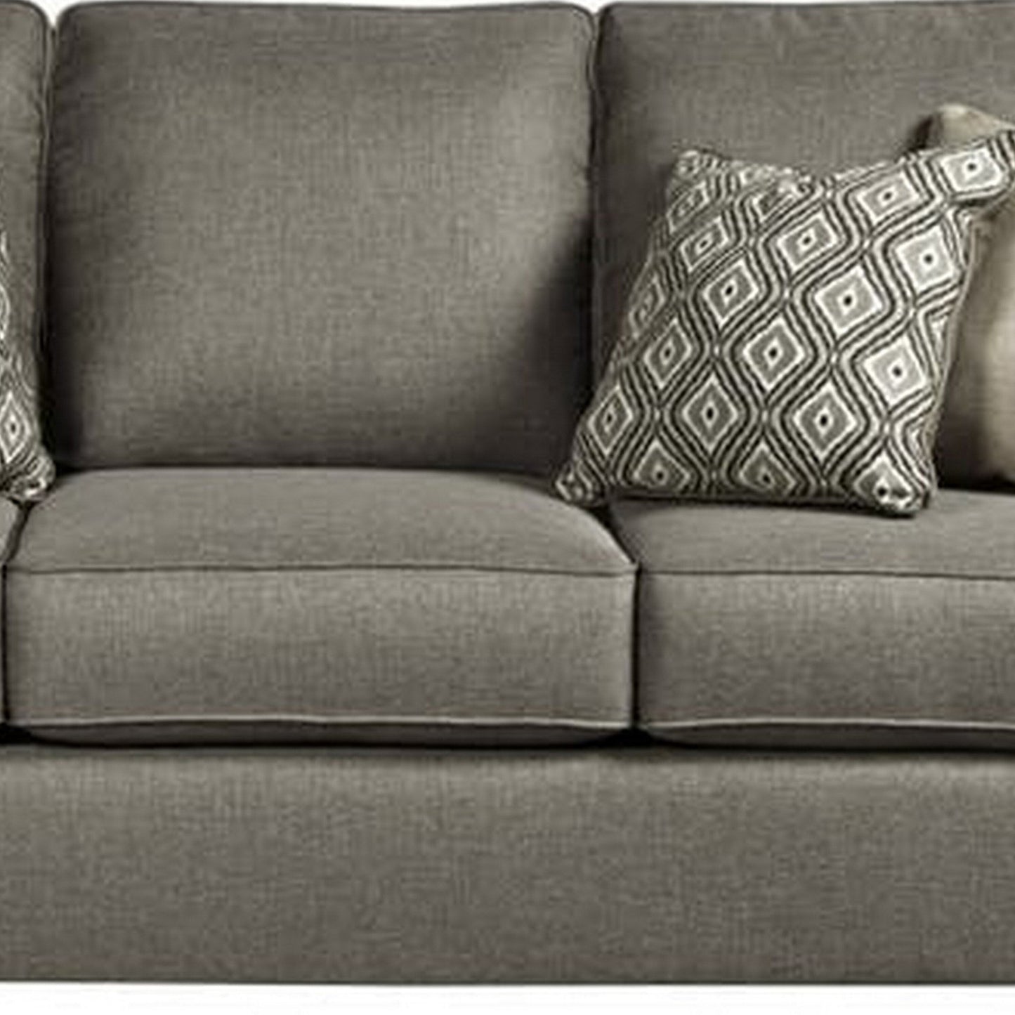 Divano Bowen, poliestere marrone, 4 cuscini decorativi, 87 pollici