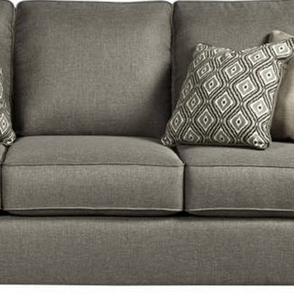 Divano Bowen, poliestere marrone, 4 cuscini decorativi, 87 pollici