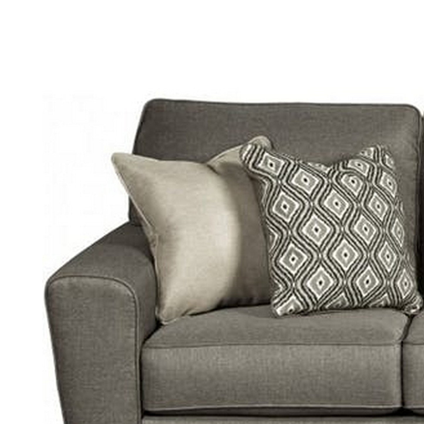 Divano Bowen, poliestere marrone, 4 cuscini decorativi, 87 pollici