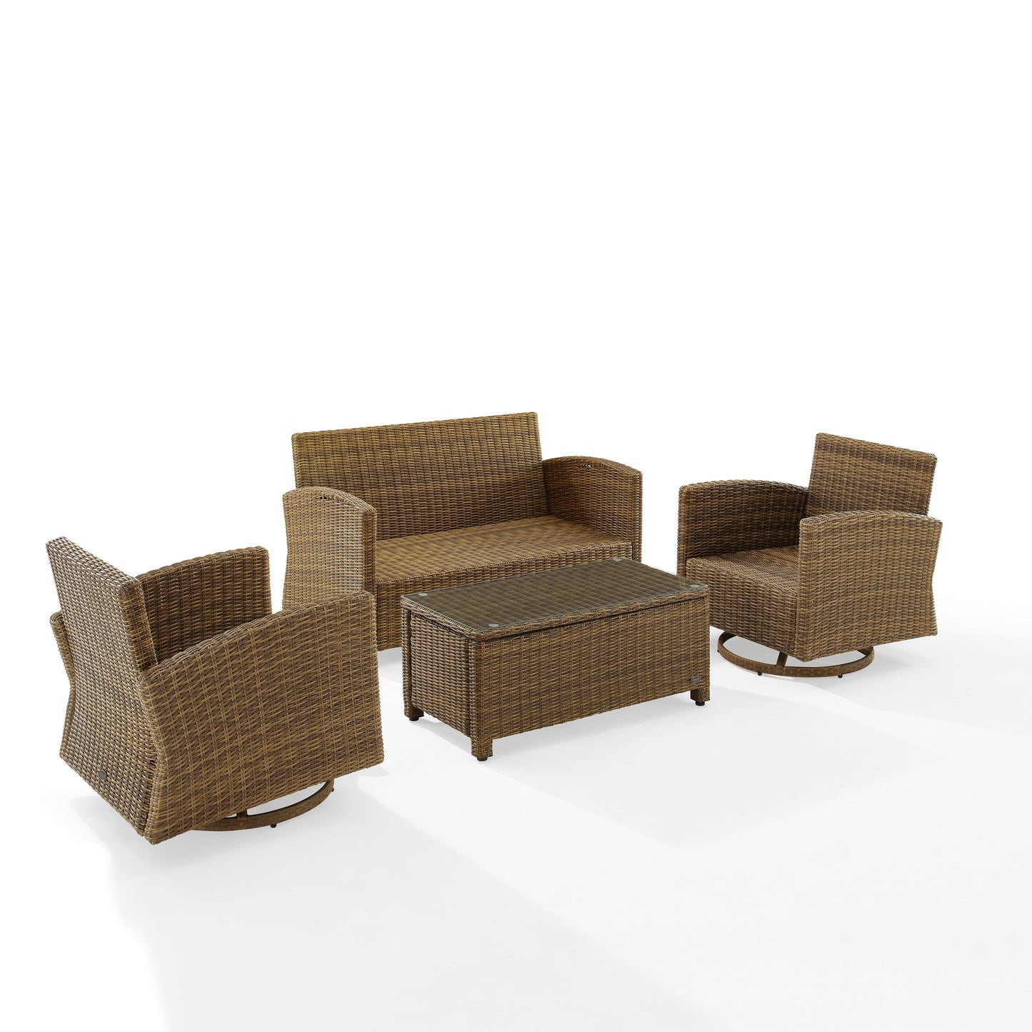 Crosley Bradenton 4 pezzi set da conversazione girevole a dondolo