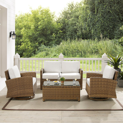 Crosley Bradenton 4 pezzi set da conversazione girevole a dondolo