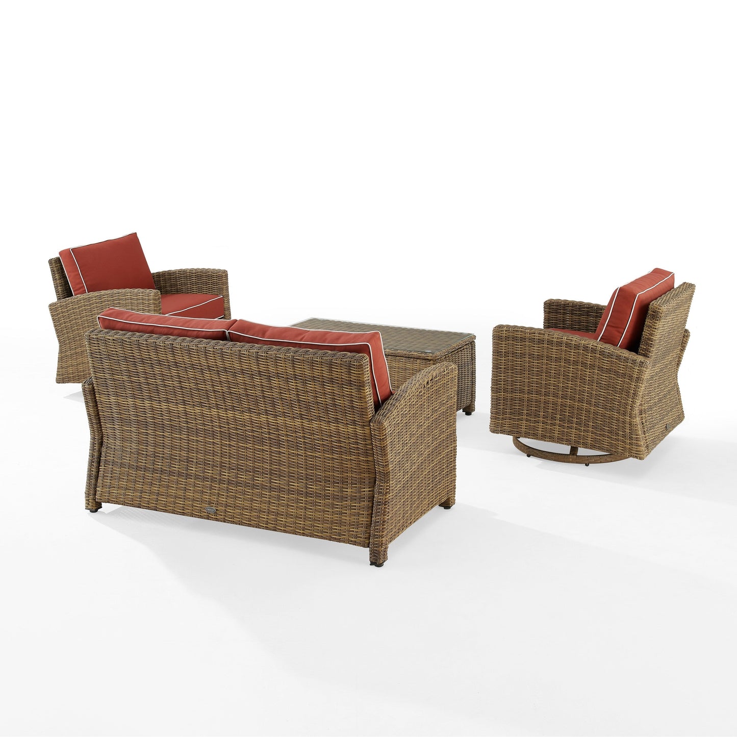 Crosley Bradenton 4 pezzi set da conversazione girevole a dondolo