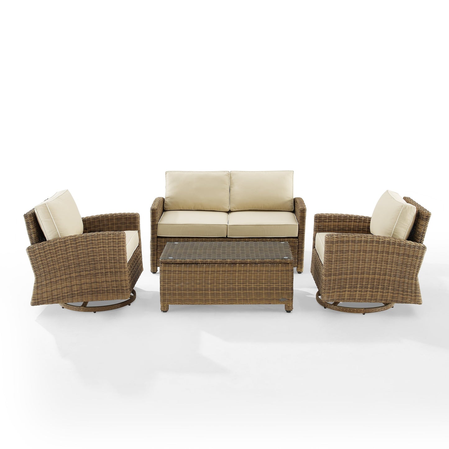 Crosley Bradenton 4 pezzi set da conversazione girevole a dondolo