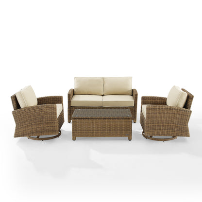 Crosley Bradenton 4 pezzi set da conversazione girevole a dondolo