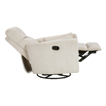Poltrona reclinabile manuale girevole in velluto a coste Braidy