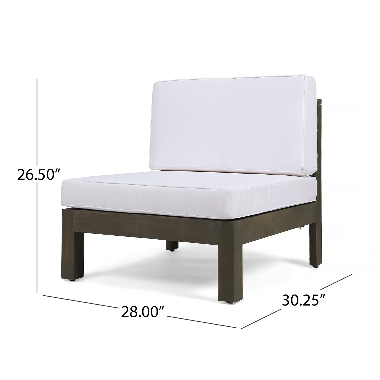 Set di divani componibili da esterno Brava a 3 posti in legno di acacia con tavolino e cuscini di Christopher Knight Home