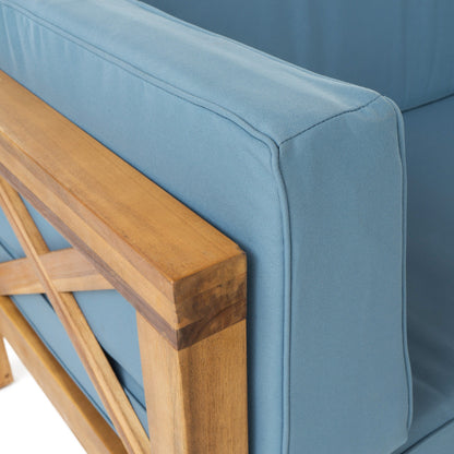 Set da esterno componibile Brava Acacia di Christopher Knight Home - 88,50 L x 88,50 W x 26,50 H