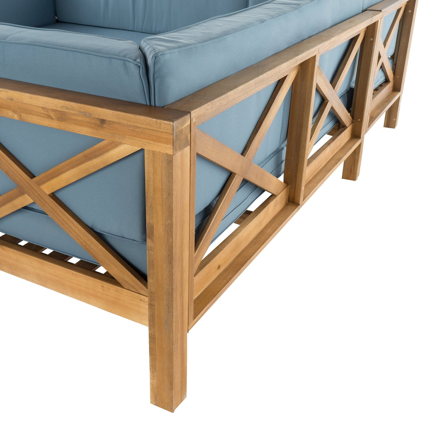 Set da esterno componibile Brava Acacia di Christopher Knight Home - 88,50 L x 88,50 W x 26,50 H