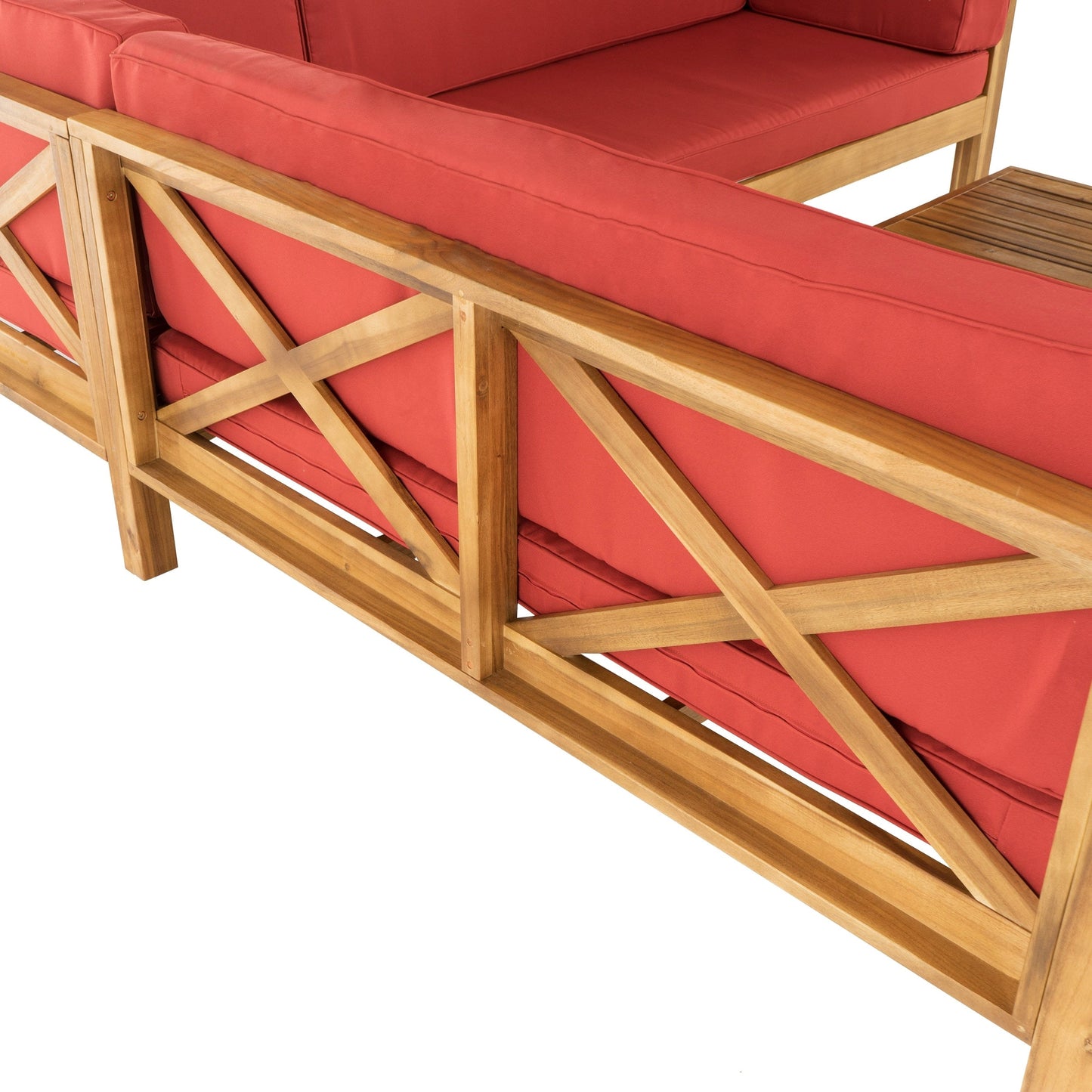 Set da esterno componibile Brava Acacia di Christopher Knight Home - 88,50 L x 88,50 W x 26,50 H