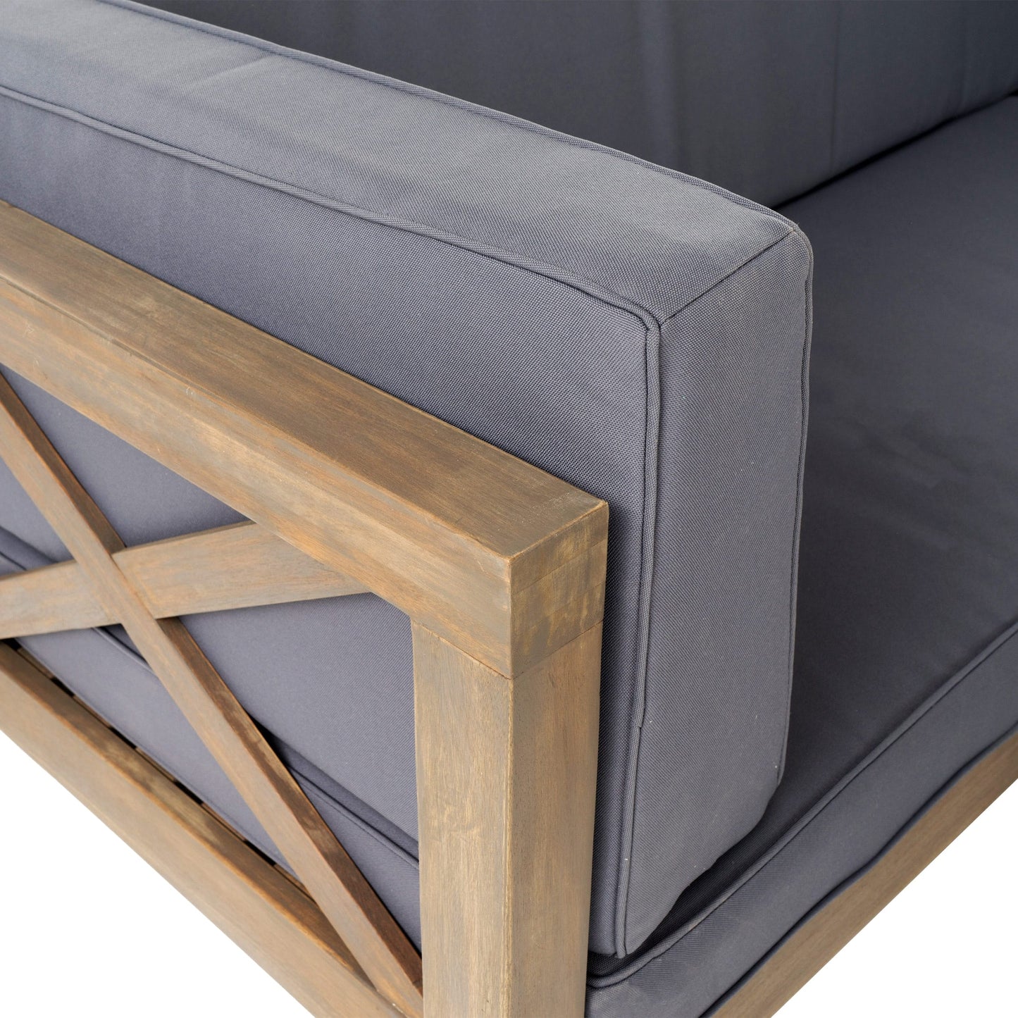 Set da esterno componibile Brava Acacia di Christopher Knight Home - 88,50 L x 88,50 W x 26,50 H