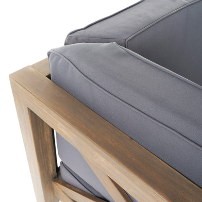 Set da esterno componibile Brava Acacia di Christopher Knight Home - 88,50 L x 88,50 W x 26,50 H