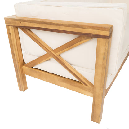 Set da esterno componibile Brava Acacia di Christopher Knight Home - 88,50 L x 88,50 W x 26,50 H