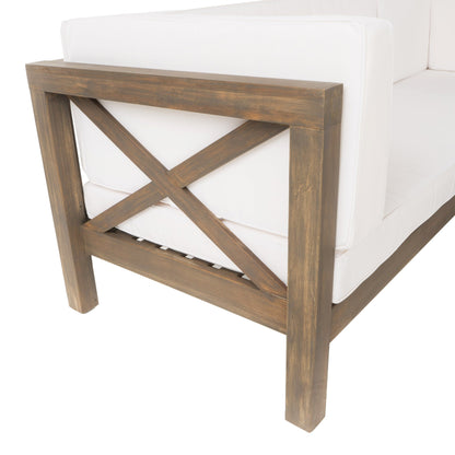 Set da esterno componibile Brava Acacia di Christopher Knight Home - 88,50 L x 88,50 W x 26,50 H