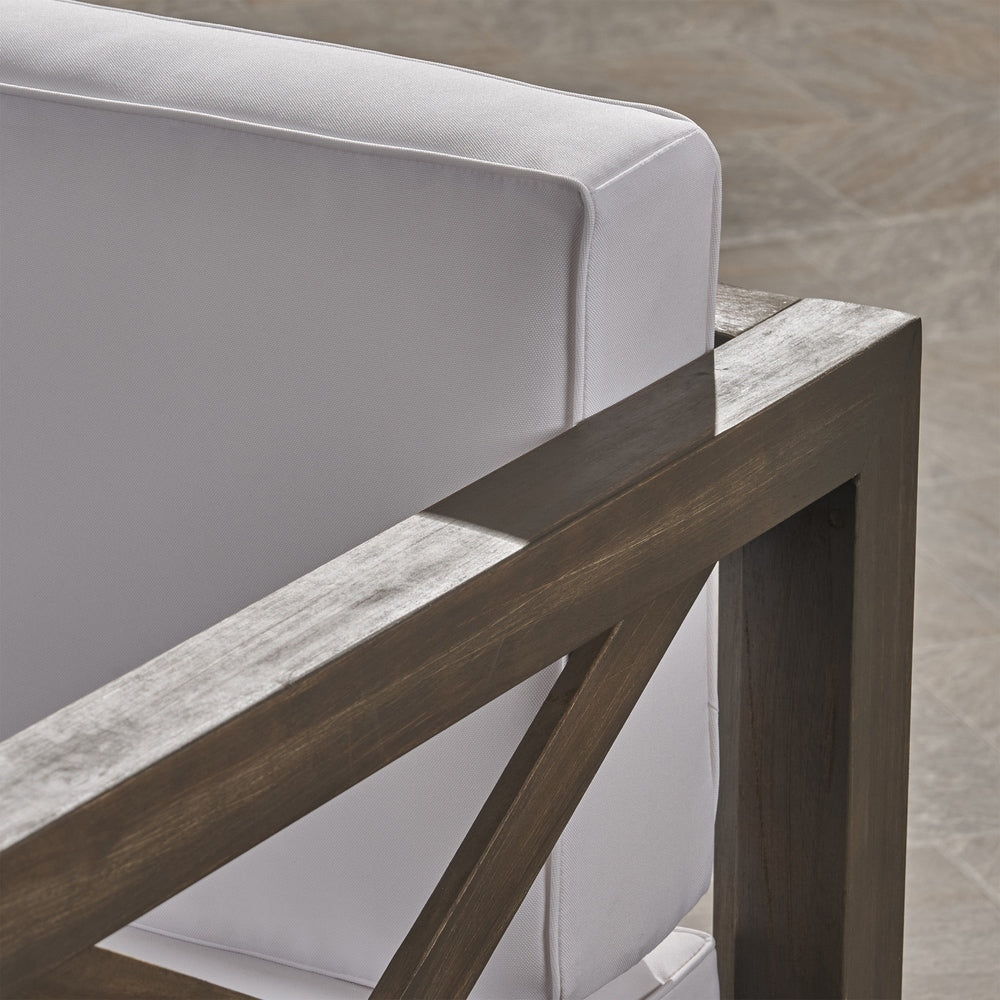 Divano componibile e poltrona club Brava Outdoor Acacia di Christopher Knight Home