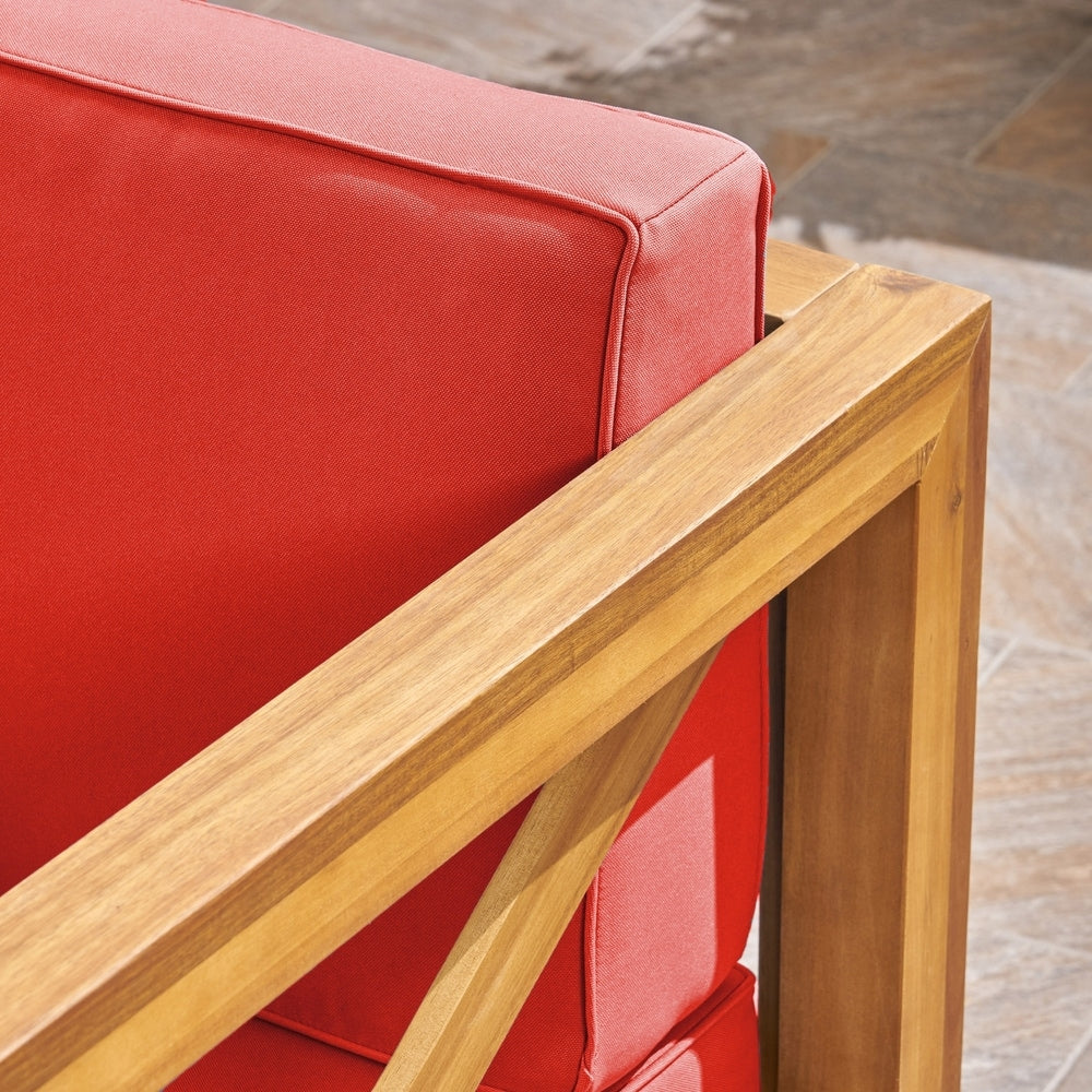 Divano componibile e poltrona club Brava Outdoor Acacia di Christopher Knight Home