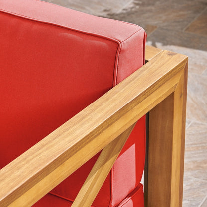 Divano componibile e poltrona club Brava Outdoor Acacia di Christopher Knight Home