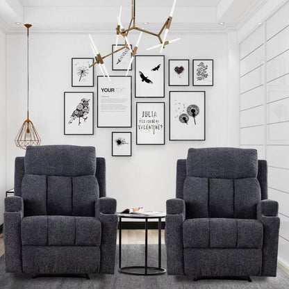 Poltrona reclinabile massaggiante e divano singolo manuale con telecomando