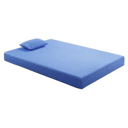 Set di materasso e cuscino in tessuto traspirante, materasso in memory foam con infusione di gel in una scatola