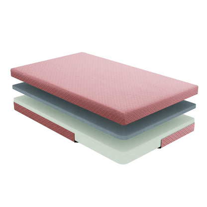 Set di materasso e cuscino in tessuto traspirante, materasso in memory foam con infusione di gel in una scatola