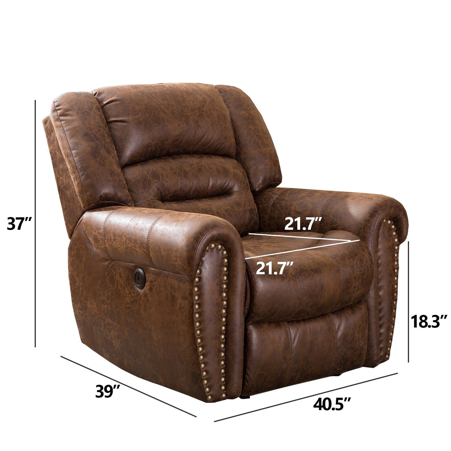 Poltrona reclinabile elettrica in pelle traspirante con porta USB per soggiorno e sala cinema