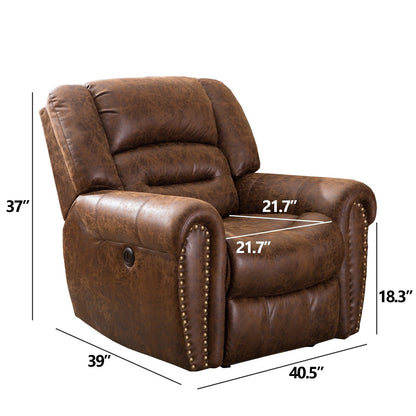 Poltrona reclinabile elettrica in pelle traspirante con porta USB per soggiorno e sala cinema