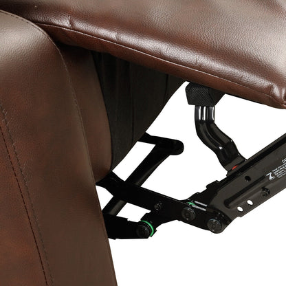 Poltrona reclinabile manuale in similpelle traspirante con braccioli e schienale imbottiti