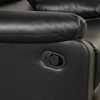 Poltrona reclinabile manuale in similpelle traspirante con braccioli e schienale imbottiti