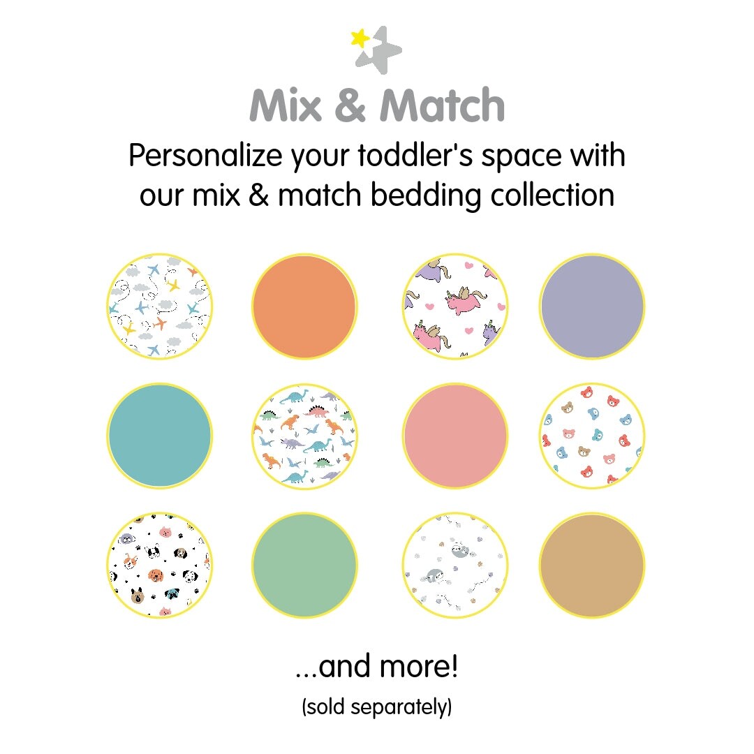 Federa per cuscino traspirante in percalle di cotone per bambini, per cuscino per bambini piccoli 13 x 18/33 x 46 cm, tinta unita (confezione da 2)